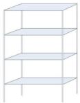 Schulte Design Andras fém polcállvány, alapkivitel, 250 x 150 x 50 cm, 1 600 kg, 4 polccal, horganyzott