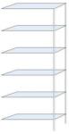 Schulte Design Ogmios fém polcállvány, hozzáépíthető, 250 x 100 x 30 cm, 1700 kg, 6 polc, 250 kg/polc, horganyzott