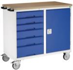 bott Karbantartó fiókos kocsi Bott Verso, 98 x 105 x 60 cm, 6 fiókos, szekrényes, multiplex, szürke-kék