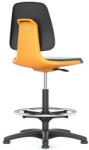 Bimossa Labsit 9121 munkaszék siklóval, lábtartóval, poliuretán, antracit/narancs