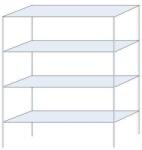 Schulte Design Andras fém polcállvány, alapkivitel, 250 x 200 x 60 cm, 1 600 kg, 4 polccal, horganyzott