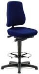 Bimossa All In One 9631 munkaszék siklóval lábtartóval, szövet üléssel, alacsony háttámlával, kék