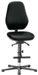 Bimossa Basic 9136 működő laboratóriumi szék siklóval, lábtartóval, szinkron mechanizmussal, műbőr, magas háttámla, fekete