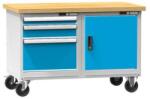 POLAK Mobil műhelyasztal PPS-5M, 1200 x 700 x 810 mm, MULTIPLEX, szürkéskék
