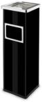 ALDA Mirage kültéri fém szemétkosár hamutartóval, űrtartalma 22 l, fekete
