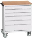 bott Verso mobil íróasztal fiókokkal, 98 x 80 x 60 cm, 6 fiókos, matt, szürke-szürke