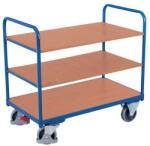 Variofit Polcos kocsi, 250 kg-ig, 3 polc, 99 x 106 x 60 cm, kék