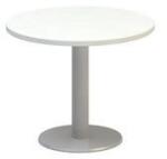Alfa Office Alfa 400 kerek konferenciaasztal szürke lábazattal, 70 x 50, 7 cm, fehér mintázat
