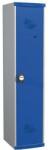 Acial hegesztett öltözőszekrény válaszfallal, 1 rekeszes, 400 mm, számkódos zárral, szürke/kék