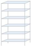 Schulte Design Ogmios fém polcállvány, alapkivitel, 250 x 130 x 40 cm, 1700 kg, 6 polc, 150 kg/polc, horganyzott