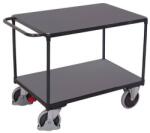 Variofit Polcos kocsi fogantyúval, 400 kg-ig, 2 polc, 88 x 104 x 50 cm, szürke