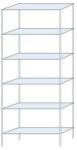 Schulte Design Ogmios fém polcállvány, alapkivitel, 250 x 100 x 30 cm, 1700 kg, 6 polc, 150 kg/polc, horganyzott