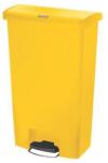 Rubbermaid Front Step műanyag szemetes kosár, 68 l térfogat, sárga