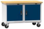POLAK Mobil műhelyasztal PPS-4, 1200 x 700 x 810 mm, BÜKK, szürke-sötétkék