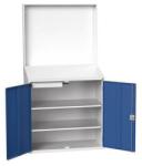 bott munkaállomás, perforált panellel, 200 x 105 x 55 cm, szürke-kék