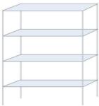 Schulte Design Andras fém polcállvány, alapkivitel, 250 x 200 x 50 cm, 1 600 kg, 4 polccal, horganyzott