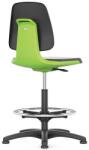 Bimossa Labsit 9121 munkaszék siklóval, lábtartóval, bőr, zöld/antracit