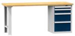 POLAK Műhelyasztal KOMBI FB5715, 1500 x 700 x 890 mm, BÜKK, szürke-sötétkék