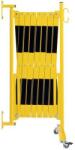 Crash Stop Dancop összecsukható fém korlát kerekekkel, falra rögzíthető, fekete-sárga, hossza: 400 cm