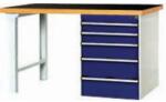 bott Cubio munkaasztal, fenol, 5 fiók, 75 x 200 cm, magas fiókos