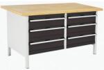 bott Műhelyasztal Bott Cubio Tároló, 84 x 150 x 75 cm, 6 fiókos, multiplex, szürke-antracit