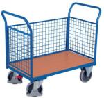 Cordes Platform kocsi két fogantyúval hálós panellel és oldalfallal, 500 kg-ig, 101, 5 x 119 x 60 cm, kék