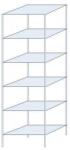 Schulte Design Ogmios fém polcállvány, alapkivitel, 250 x 75 x 50 cm, 1700 kg, 6 polc, 150 kg/polc, horganyzott