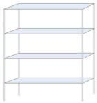 Schulte Design Andras fém polcállvány, alapkivitel, 250 x 200 x 40 cm, 1 600 kg, 4 polccal, horganyzott