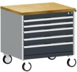 bott Cubio mobil fiókos szekrény, 79 x 80 x 65 cm, 5 fiókos, multiplex, szürke-antracit