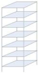 Schulte Design Taranis fém polcállvány, alapkivitel, 300 x 100 x 80 cm, 1 200 kg, 7 polccal, ezüst