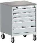 bott Cubio mobil komód, 89 x 65 x 65 cm, 5 fiókos, linóleum, szürke-kék