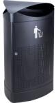 VEPA BINS Háromszög alakú kültéri szemeteskosár, 60 l, fekete