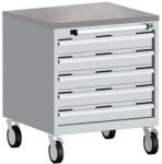 bott Cubio mobil komód, 79 x 65 x 65 cm, 5 fiókos, linóleum, szürke-szürke