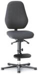 Bimossa Antisztatikus ESD munkaszék Bimos Basic 9156E siklóval, lábtartóval, szövet, magas háttámla, fekete