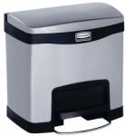 Rubbermaid Slim Jim Step On Front Step szemeteskuka, 15 l, matt rozsdamentes acél, fekete