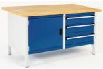bott Műhelyasztal Bott Cubio Tároló, 84 x 150 x 75 cm, 3 fiók, szekrény, linóleum, szürke-kék