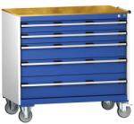 bott Cubio mobil fiókos szekrény, 99 x 105 x 65 cm, 5 fiókos, multiplex, szürke-kék