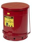Justrite Fém szemetes kosár gyúlékony és veszélyes anyagokra, térfogata 53 l, piros