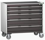 bott Cubio mobil komód, 98, 5 x 105 x 65 cm, 5 fiókos, matt, szürke-antracit