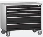 bott Cubio mobil komód, 89 x 105 x 65 cm, 5 fiók, linóleum, szürke-antracit