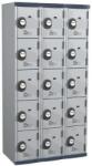 Acial hegesztett öltözőszekrény, 3 oszlopban 15 rekesszel, 300 mm, számkódos zárral, szürke/szürke