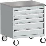 bott Cubio mobil komód, 89 x 80 x 65 cm, 5 fiókos, linóleum, szürke-kék