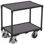 Variofit Euro szállítókocsi rendszer, 2 polc, 10 mm-es élvastagság, 67, 5 x 41, 5 x 63, 5 cm, szürke