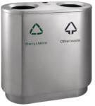 VEPA BINS Szelektív szemetes, 2x41 l, matt rozsdamentes acél