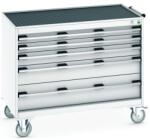 bott Cubio mobil fiókos szekrény, 88, 5 x 105 x 65 cm, 5 fiókos, matt, szürke-szürke