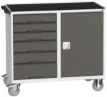 bott Karbantartó fiókos kocsi Bott Verso, 96, 5 x 105 x 55 cm, 6 fiókos, szekrény, matrac, szürke-antracit