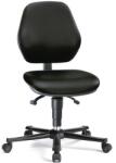 Bimossa Munkahelyi antisztatikus ESD szék Bimos Basic 9151E kerekekkel, lábtartó nélkül, műbőr, alacsony háttámla, fekete