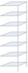 Schulte Design Ogmios fém polcállvány, hozzáépíthető, 300 x 75 x 50 cm, 2300 kg, 7 polc, 250 kg/polc, horganyzott