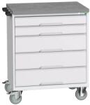 bott Verso mobil íróasztal fiókokkal, 98 x 80 x 60 cm, 5 fiókos, linóleum, szürke-szürke