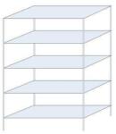 Schulte Design Ogmios fém polcállvány, alapkivitel, 200 x 130 x 60 cm, 1300 kg, 5 polc, 250 kg/polc, horganyzott